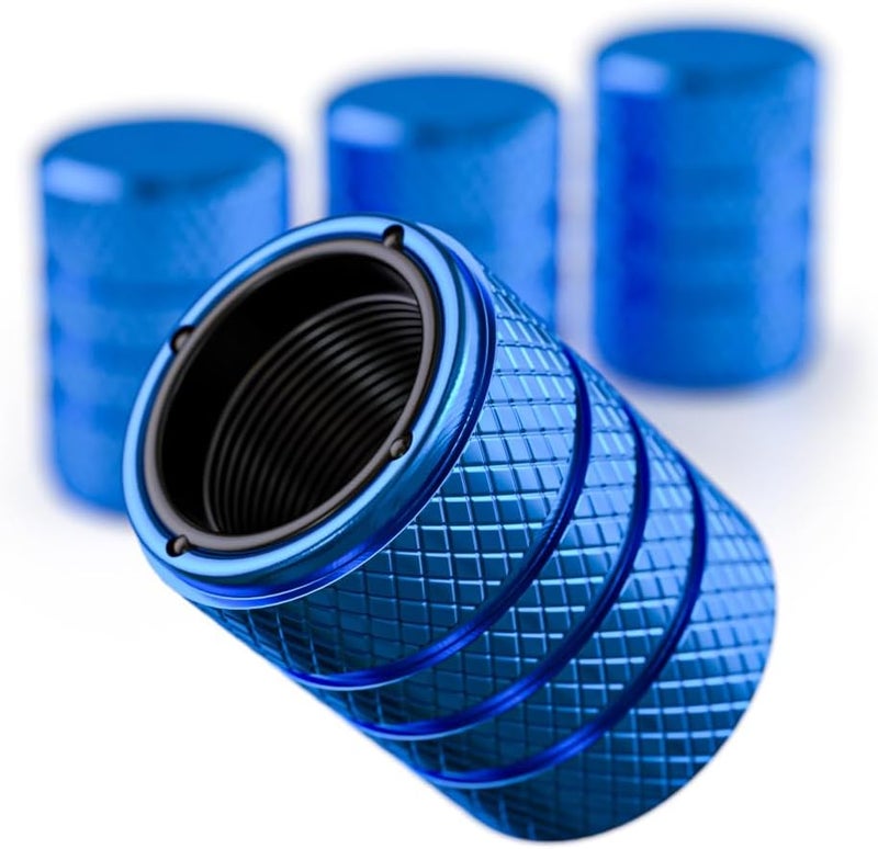PC Autoworks Aluminum Tire Valve Stem Caps – Anti-Rust, Premium Anodized Aluminum, Corrosion-Resistant, Easy Install, Universal Fit for Car, Truck, Bike, SUV – 1 Pack/Set of 4 (ICE Blue) - Image 1